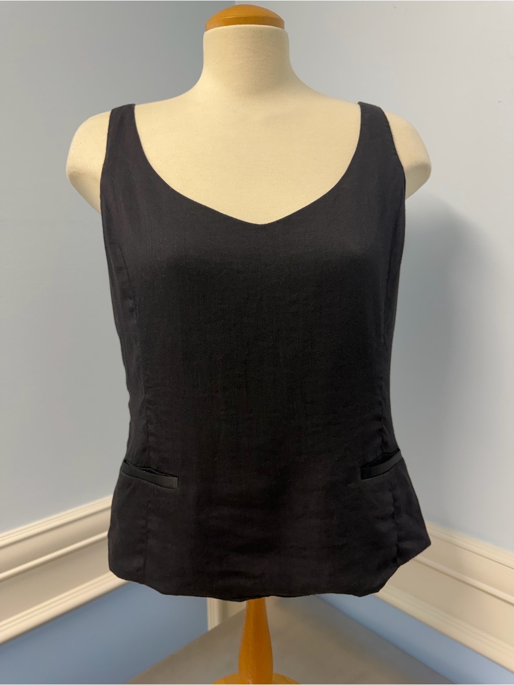 Wool blend lined Sleeveless V-Neck Top vest